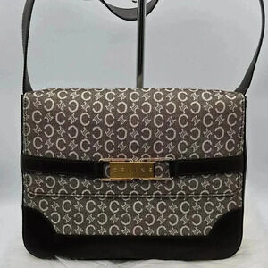 Celine Toile Carriage Leather Shoulder  Bag